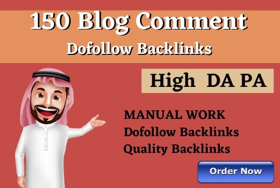 I will provide 150 dofollow blog comment backlinks wi...