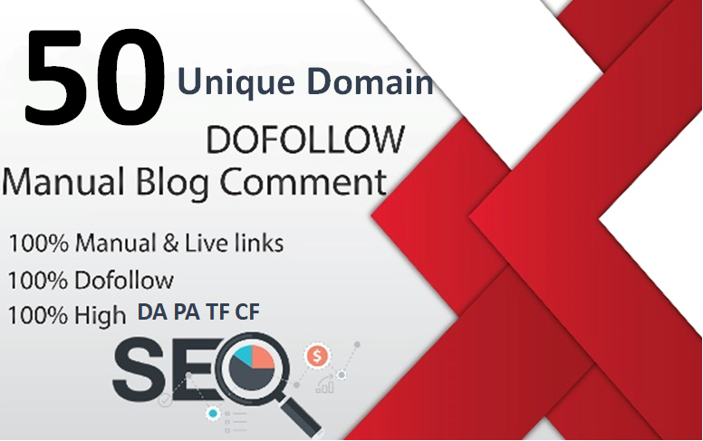 I will create Manually dofollow 50 Unique Domain Blog...