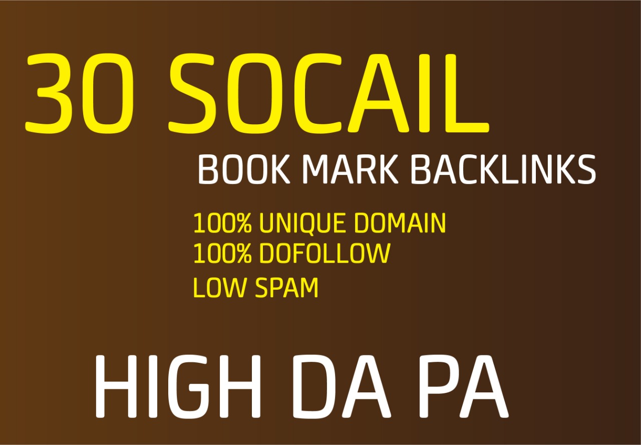 I will provide top 30 quality social bookmarking back...