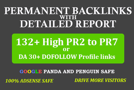 Provide 132+ High PR2 to PR7 or DA 30+ DOFOLLOW Profi...