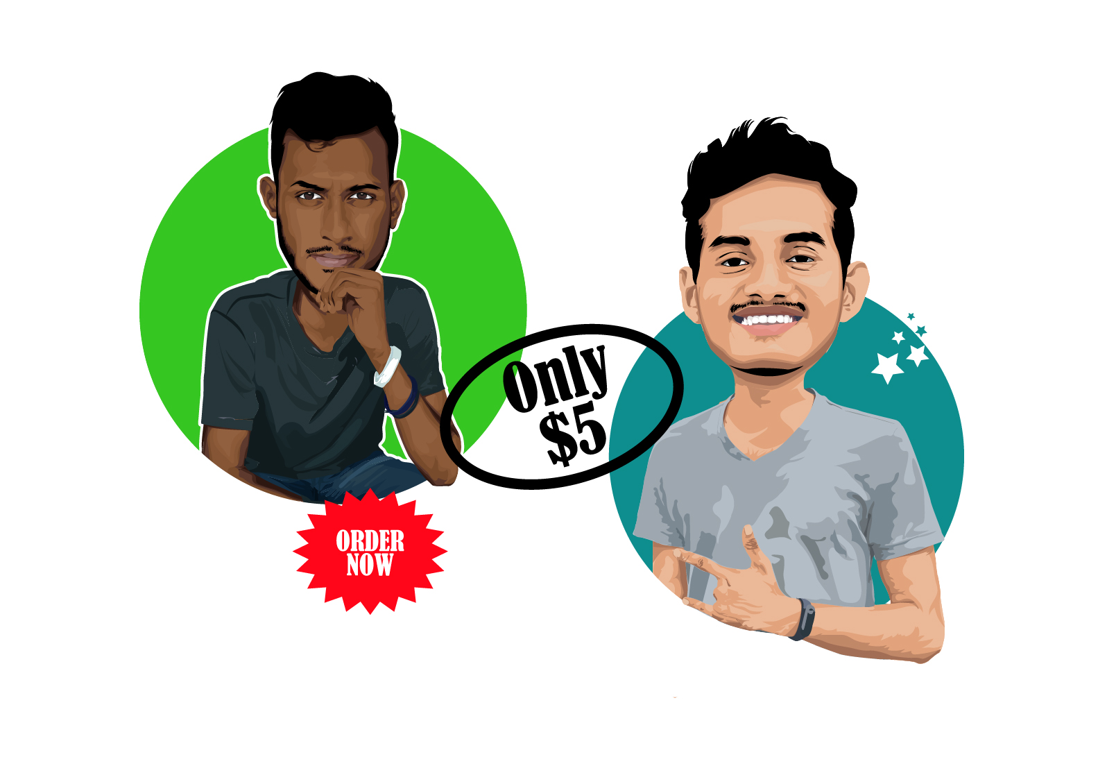 I will Draw you a Big head Cartoon Portrait in 24 hou...