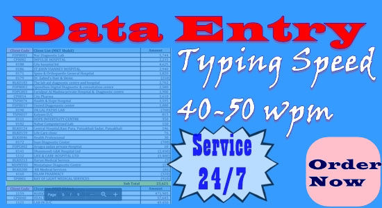 I usually work on any data Including data entry data ...