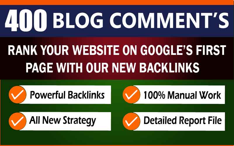 i will create 400 blog comment backlinks high quality