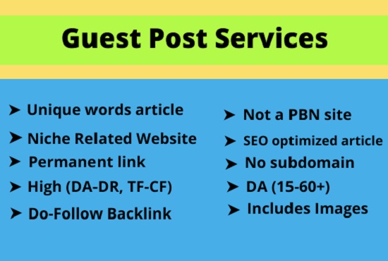 I will do high authority guest post outreach and back...