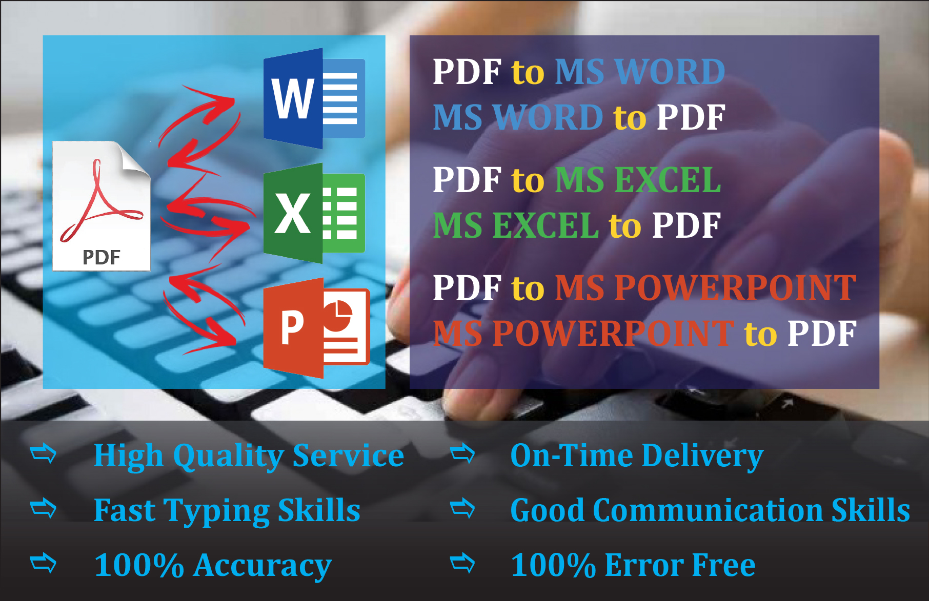 I will do Convert and format all to MS word and Excel...