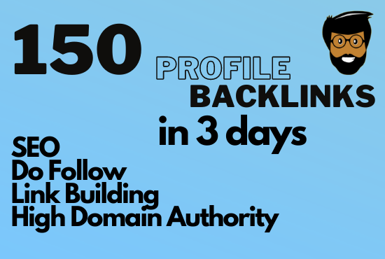 I will provide 150 dofollow profile backlinks with hi...