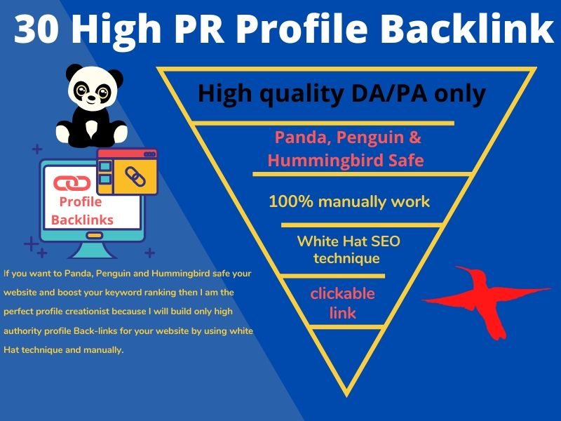 I will create 30 High PR profile backlinks for your s...