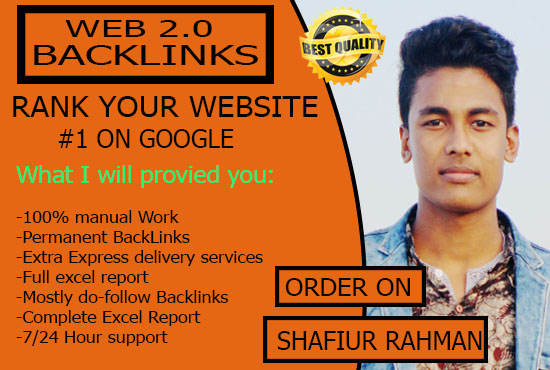 I will provide 50 off page SEO high quality Da Web 2....