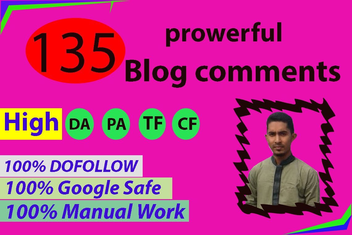 I will create 135 high da pa manual blog comments bac...