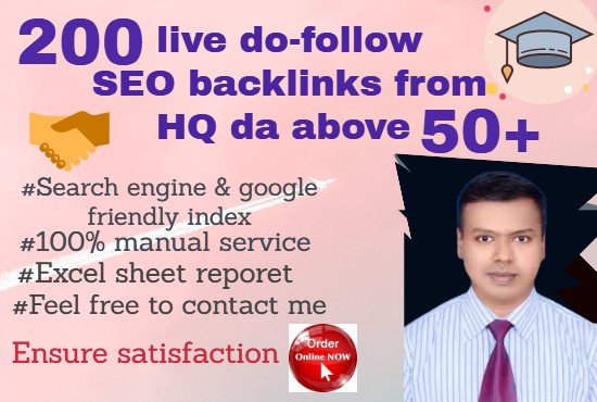 HQ 50+ DA dofollow Backlinks that will be boost-up yo...