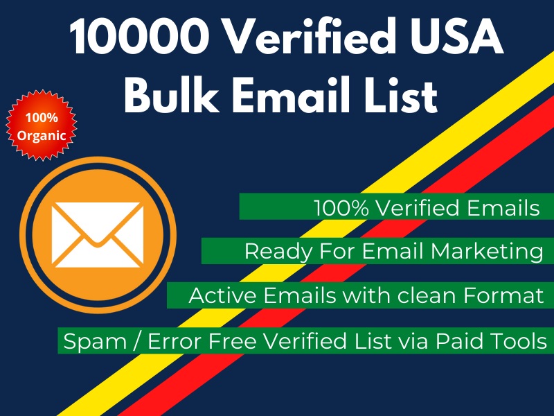 Provide 10000 Active Manually verified Email List for...