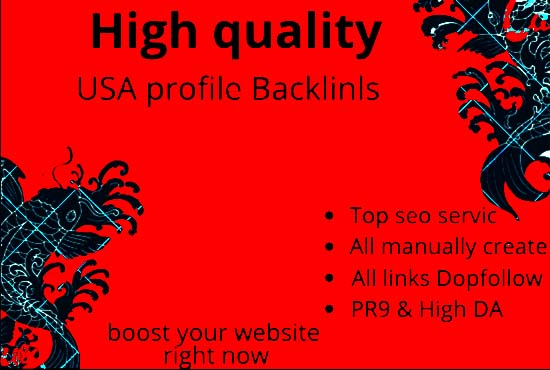 Create Manually 100+ pr9 da 90 Dofollow Profile Backl...