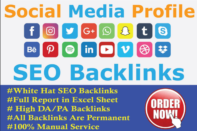 I will create manually 100+ social media profiles seo...