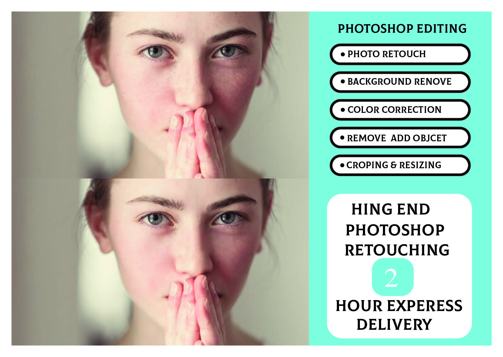 I will do professional photoshop photo retouch and ed...