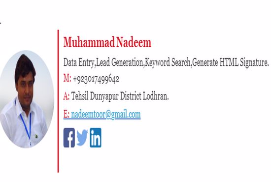 I will create for you clickable HTML email signature