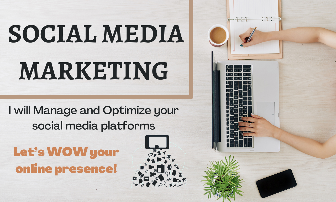 I will be your social media marketing manager to grow...