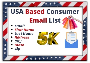 5000 USA Based Consumer Email List for Email Marketin...