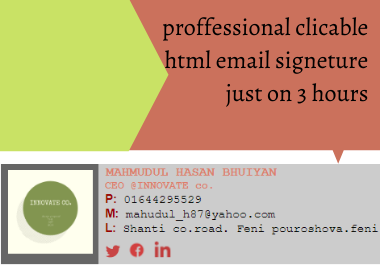 I will create a clickable Html email signature for Gm...