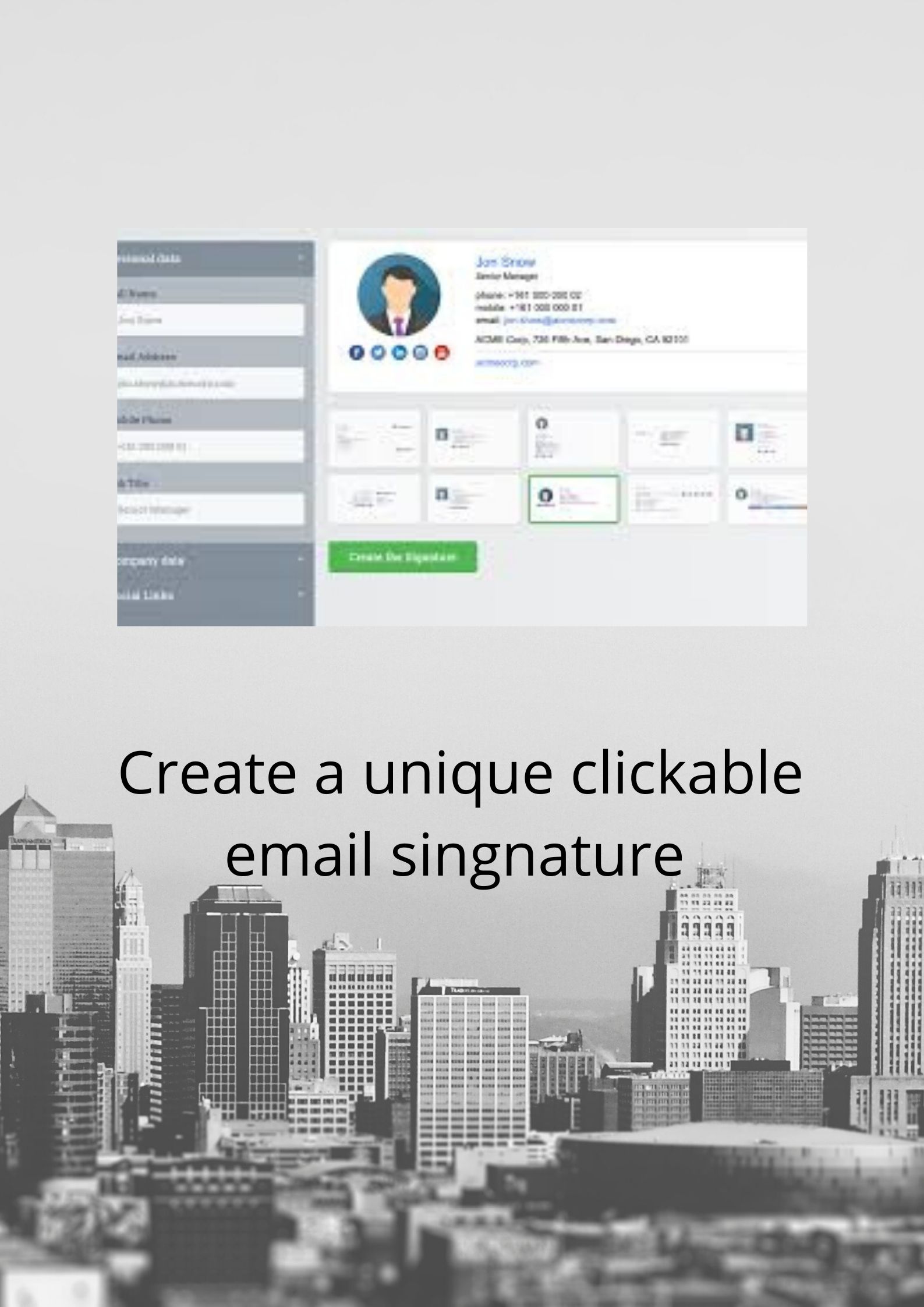 I will create a HTML email signature or clickable pro...