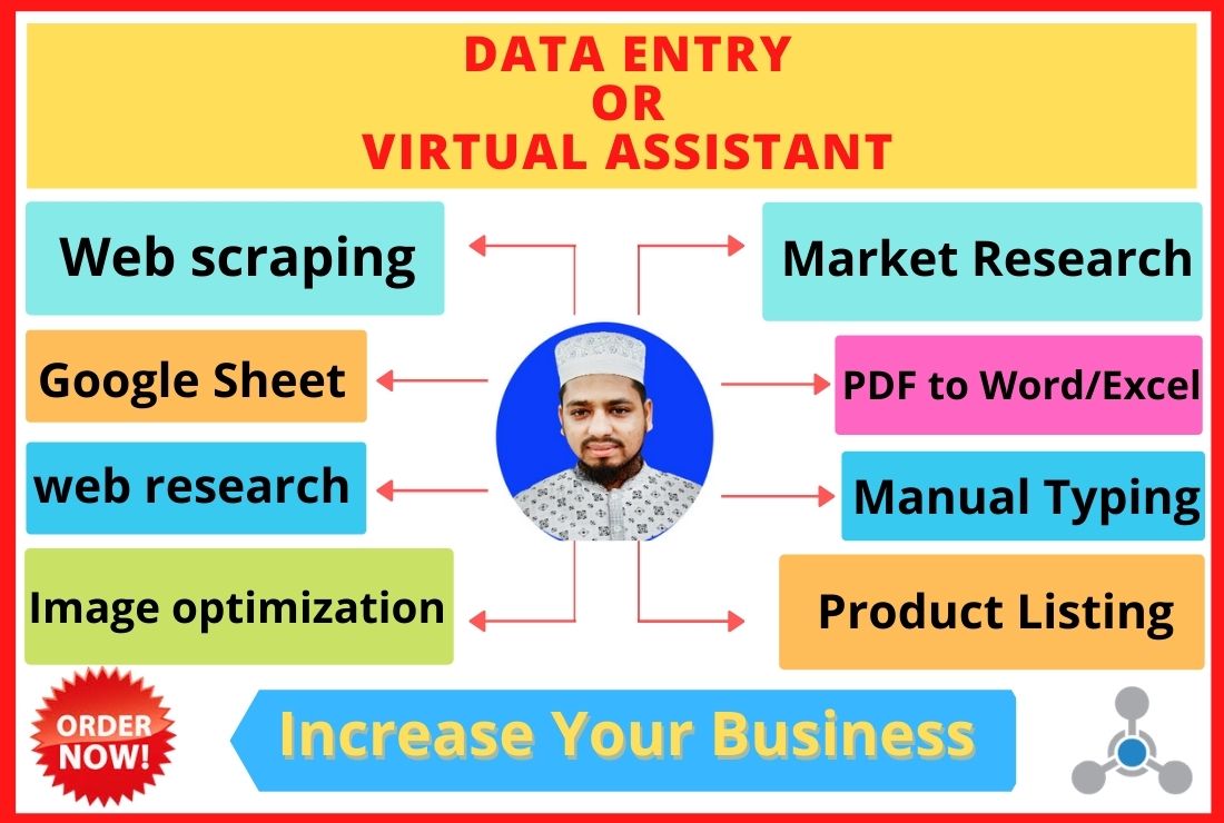 provide data entry, typing work, excel, and virtual a...