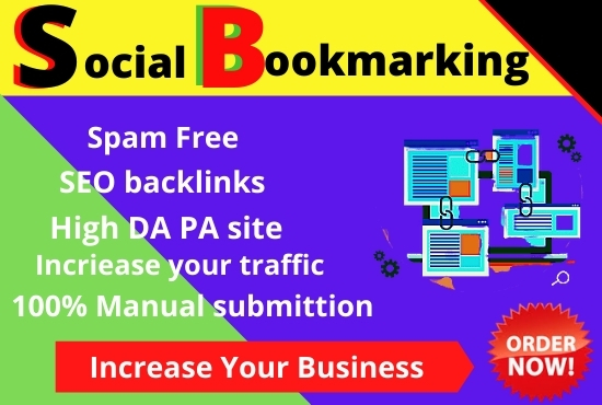 Provide 50 social bookmarks backlinks SEO backlinks o...