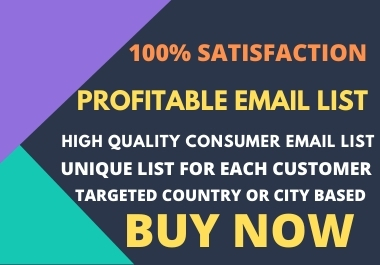 Profitable Consumer Email list- 1000 consumer email d...