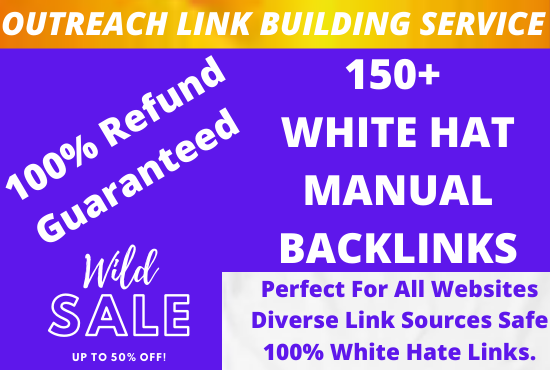 I will 200 SEO backlinks white hat manual link buildi...