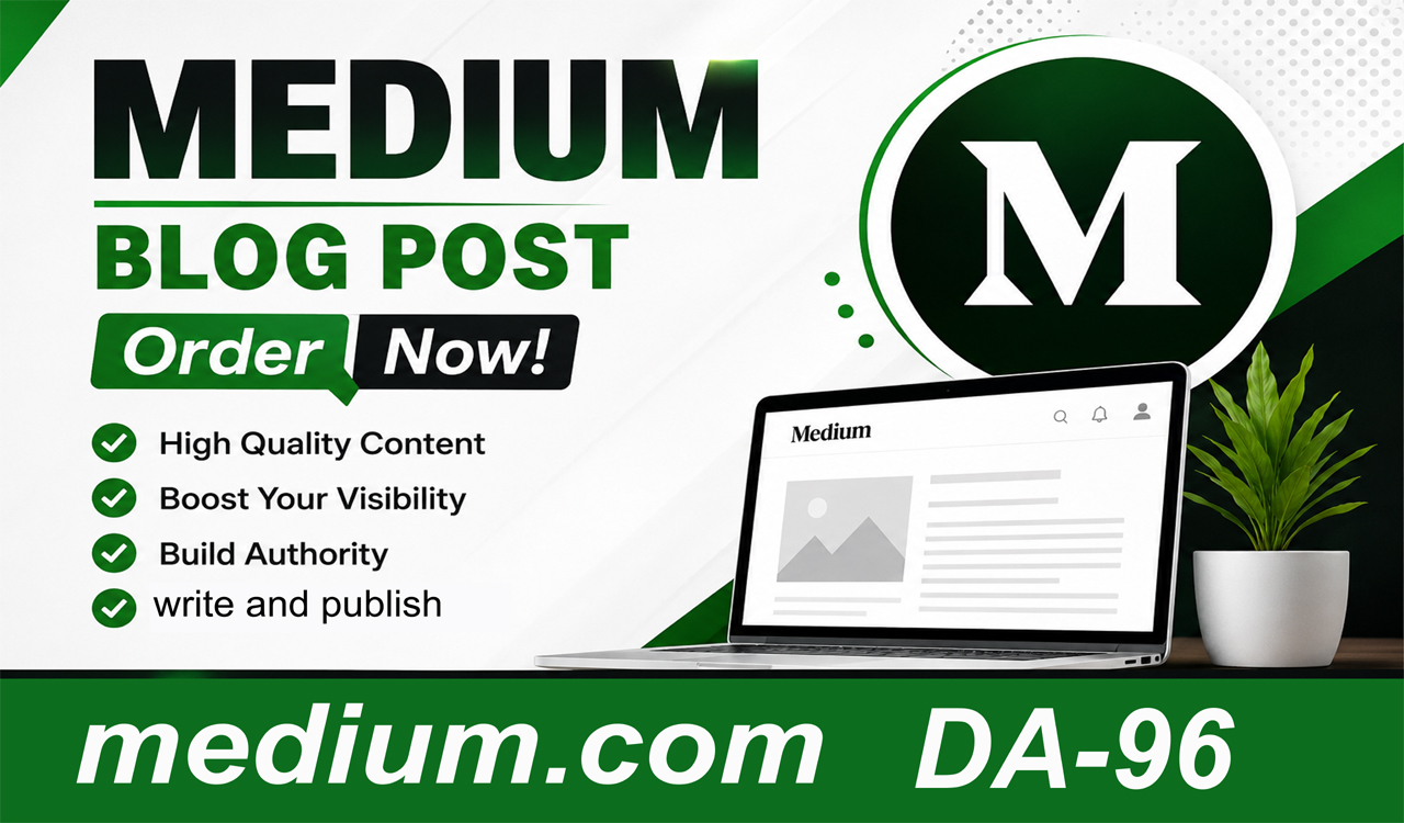 Write & Publish Guest Posts on medium. com, High...