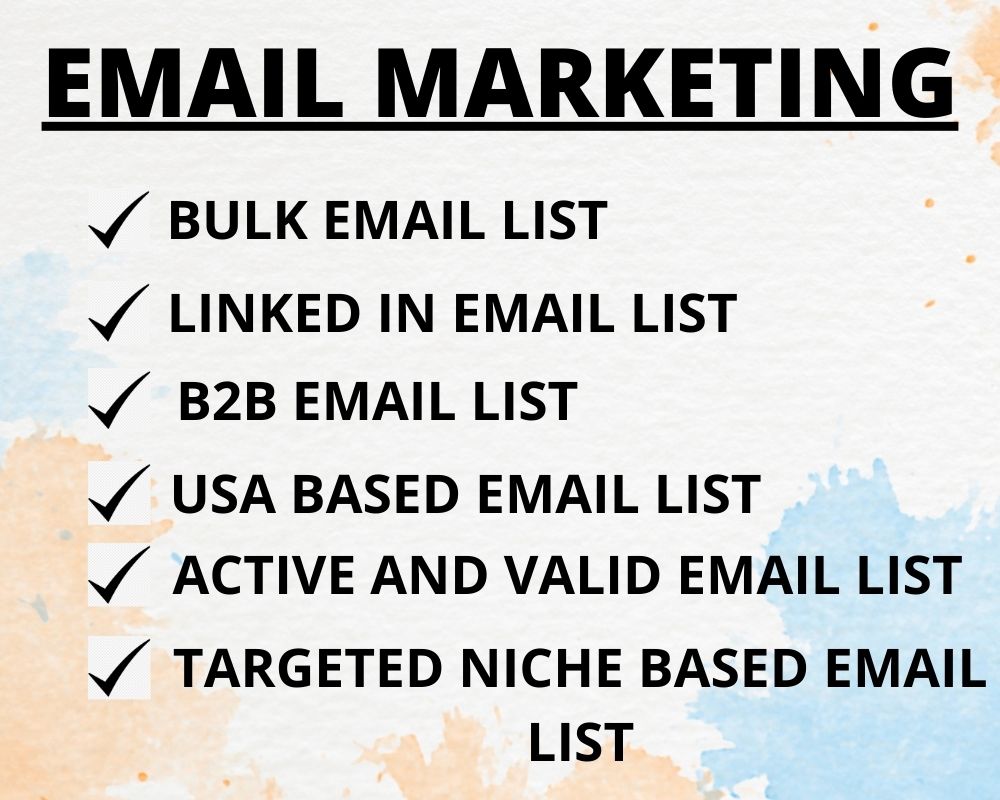 I will provide 1000 bulk email list, targeted niche a...