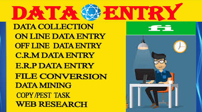 I Will do data entry, data mining, web research and...
