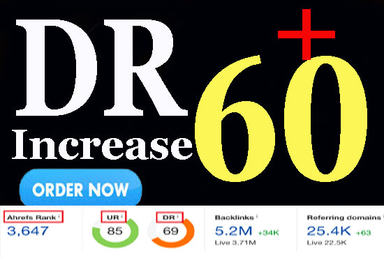 I will increase domain rating DR ahrefs 50 plus