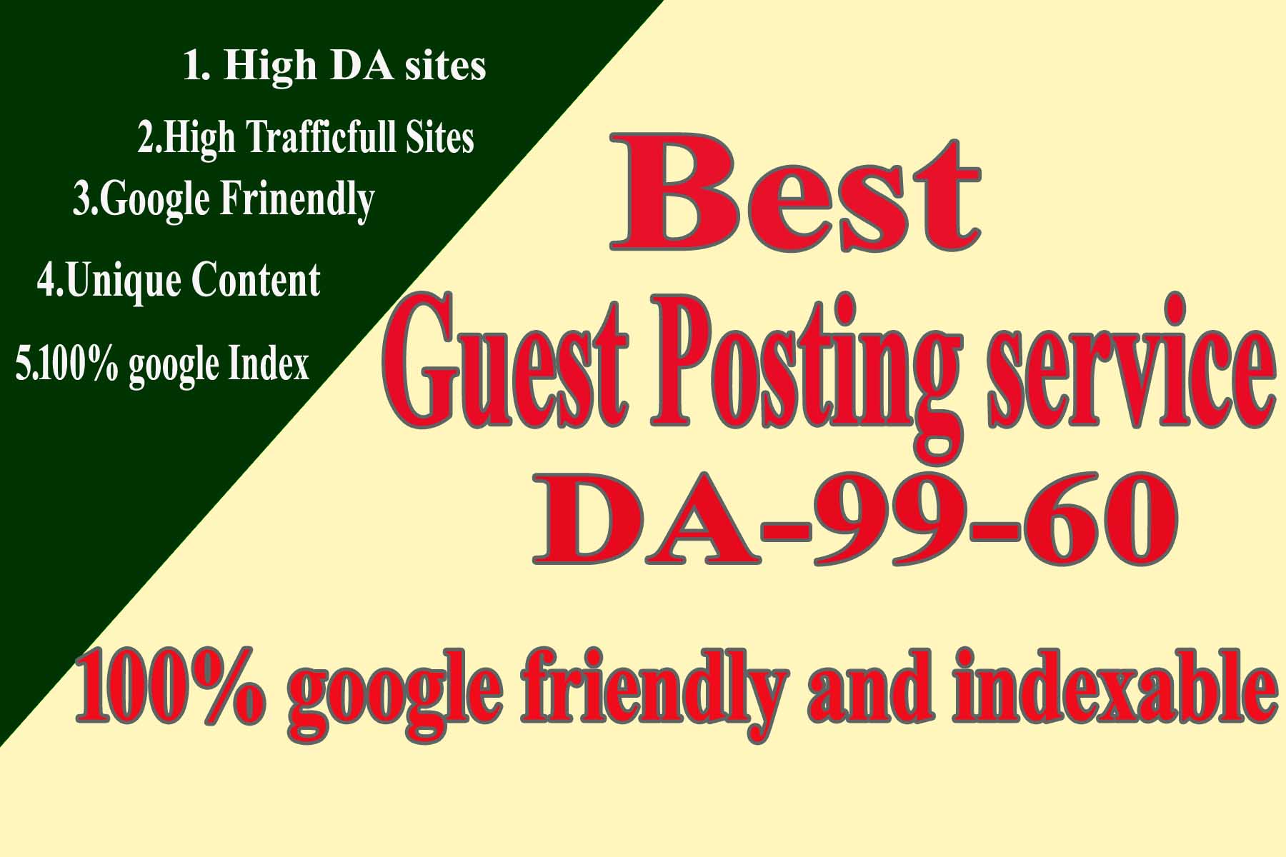 I will do 3 high DA guest post for high backlinks &am...