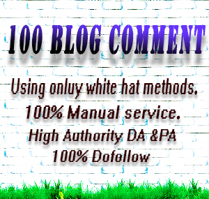 Manually Created 100 Blog Comment From The High DA &a...