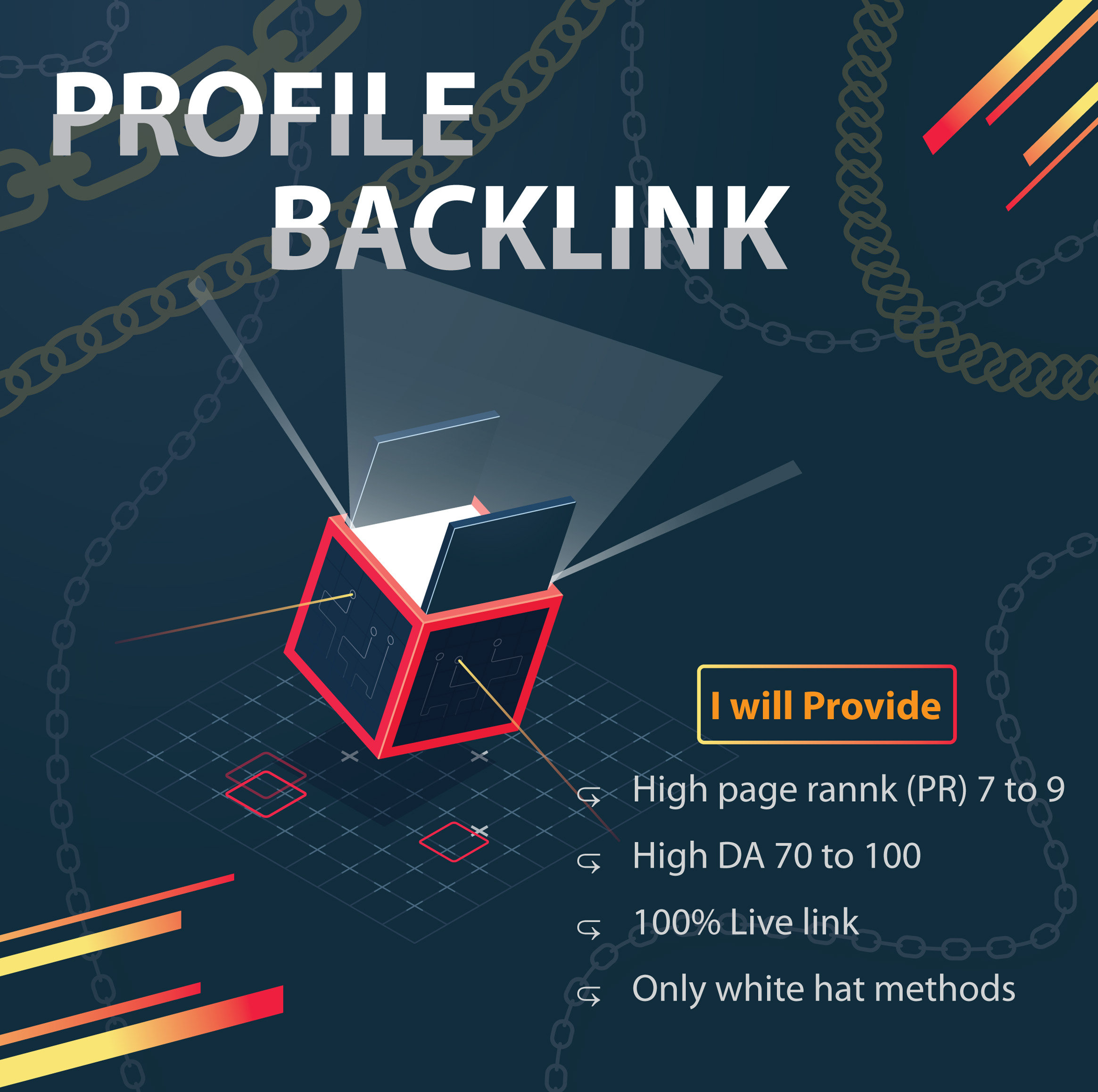 I will build you 100 profile backlink from the PR9 Hi...