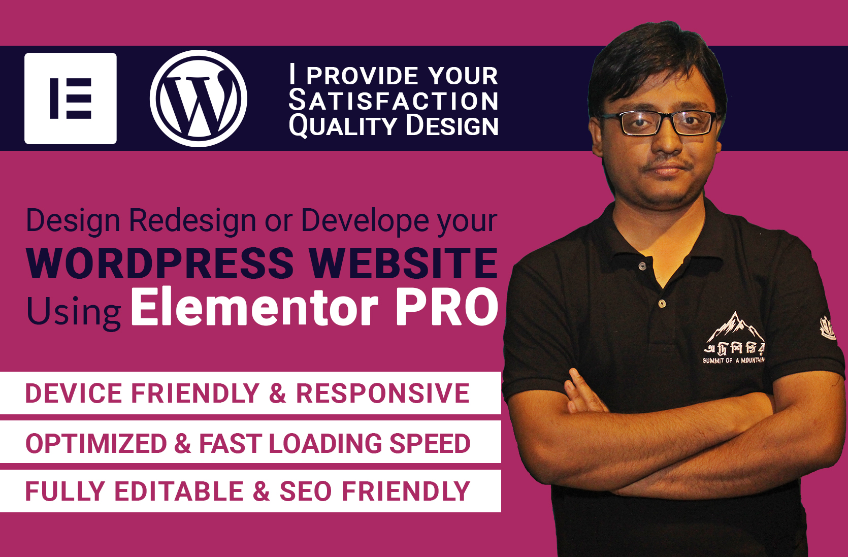 I will design redesign or develop your wordpress webs...