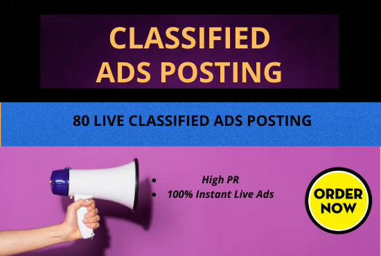 I Will Do Manually 50 Classified Ads Posting on Top A...