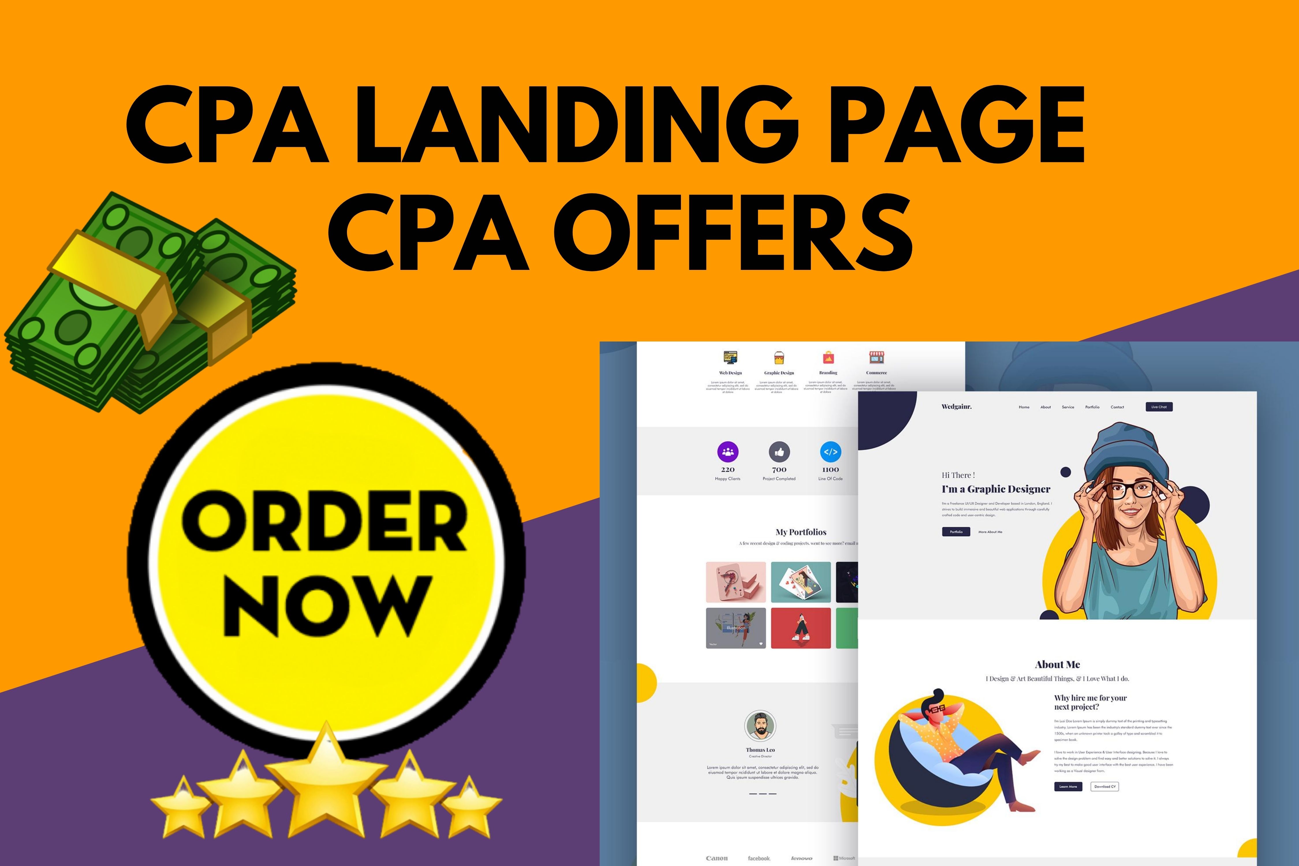 I will design responsive and attractive CPA landing p...