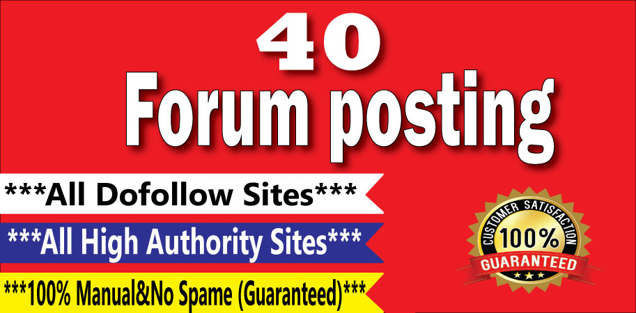 Manually Create 40 Forum Posting Dof0llow Backlinks O...