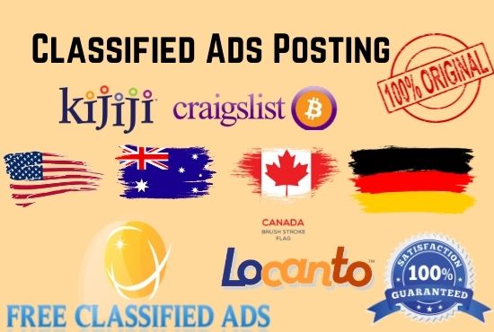 I will publish your classified ads top pr posting sit...