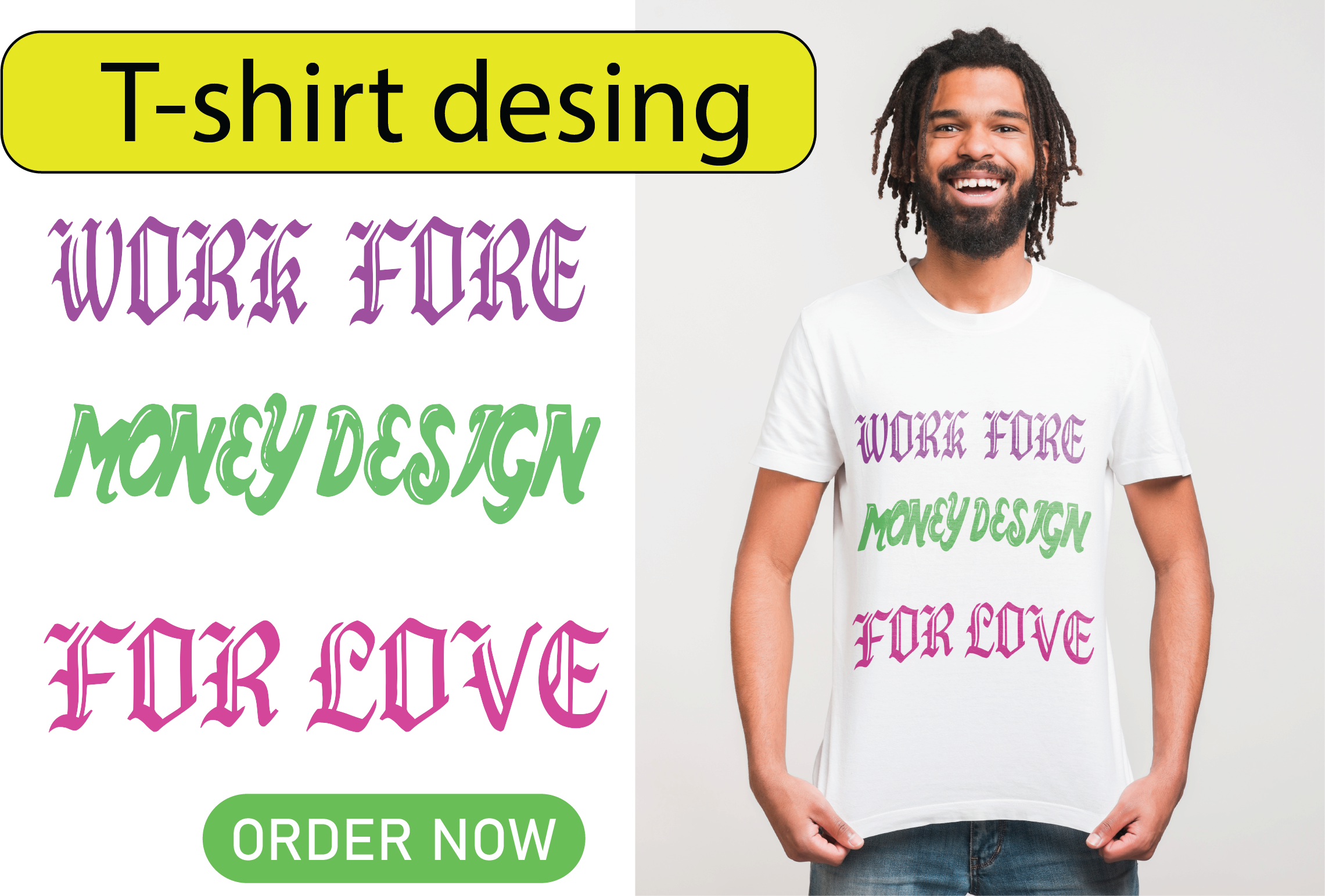 I will Create AMAZING Typography T-shirt Design in 3 ...