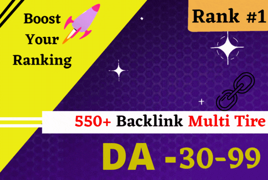 Rank on your site 550+ High DA/PR Backlink with multi...