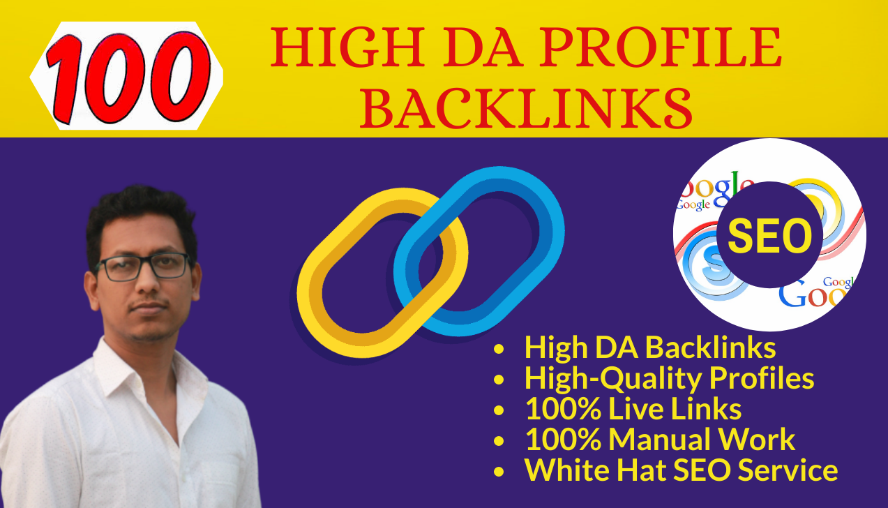 I will create manually 100 High DA 60+ profile backli...