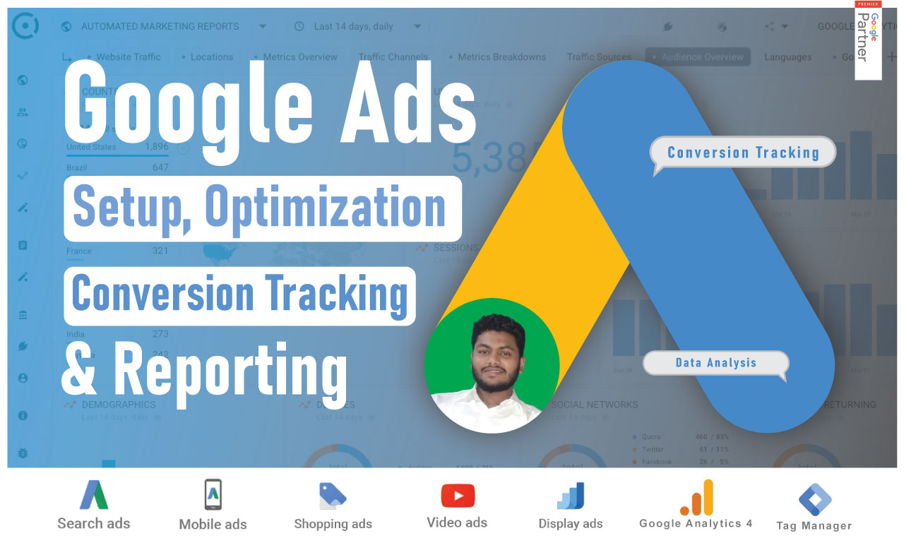 Setup Google ads Adwords PPC campaigns for google top...