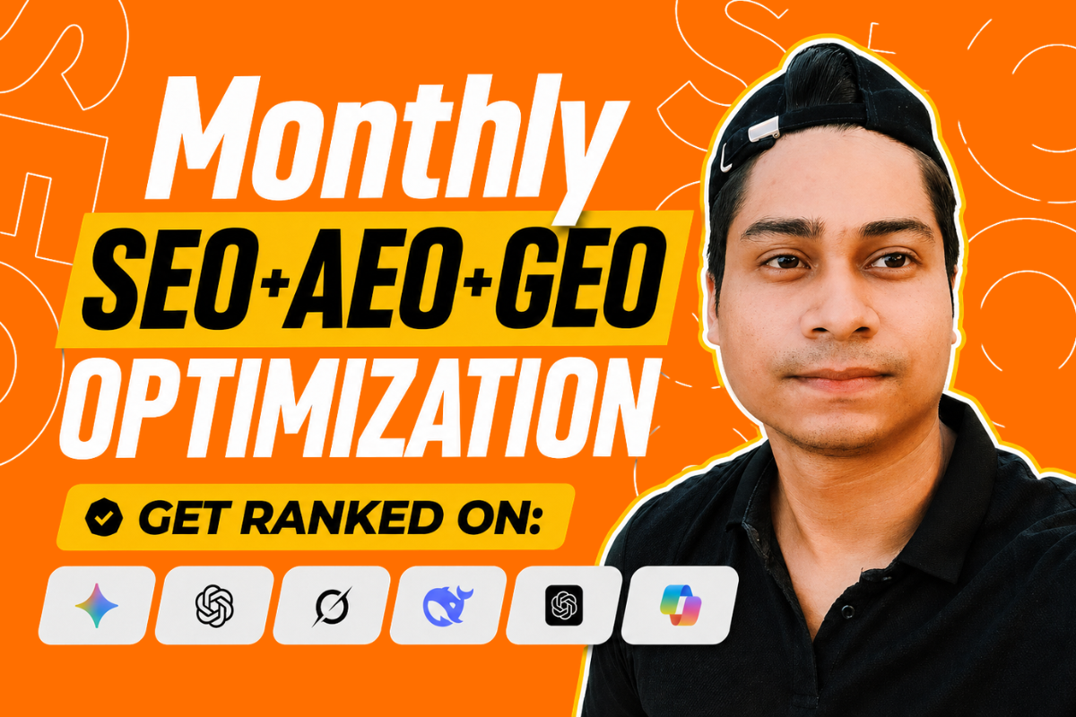 I will do complete monthly website on page GEO, aeo,...