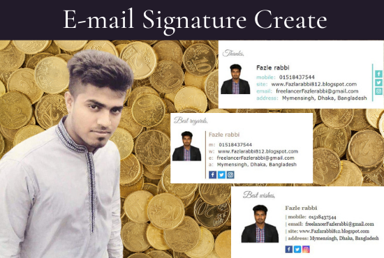 I will make a modern HTML email signature for outlook...