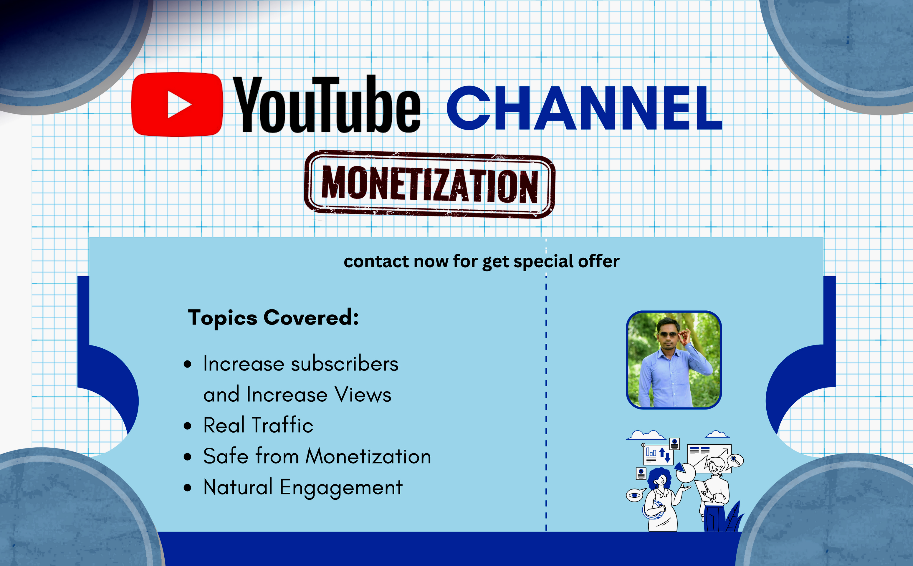 I will provide complete youtube monetization and orga...