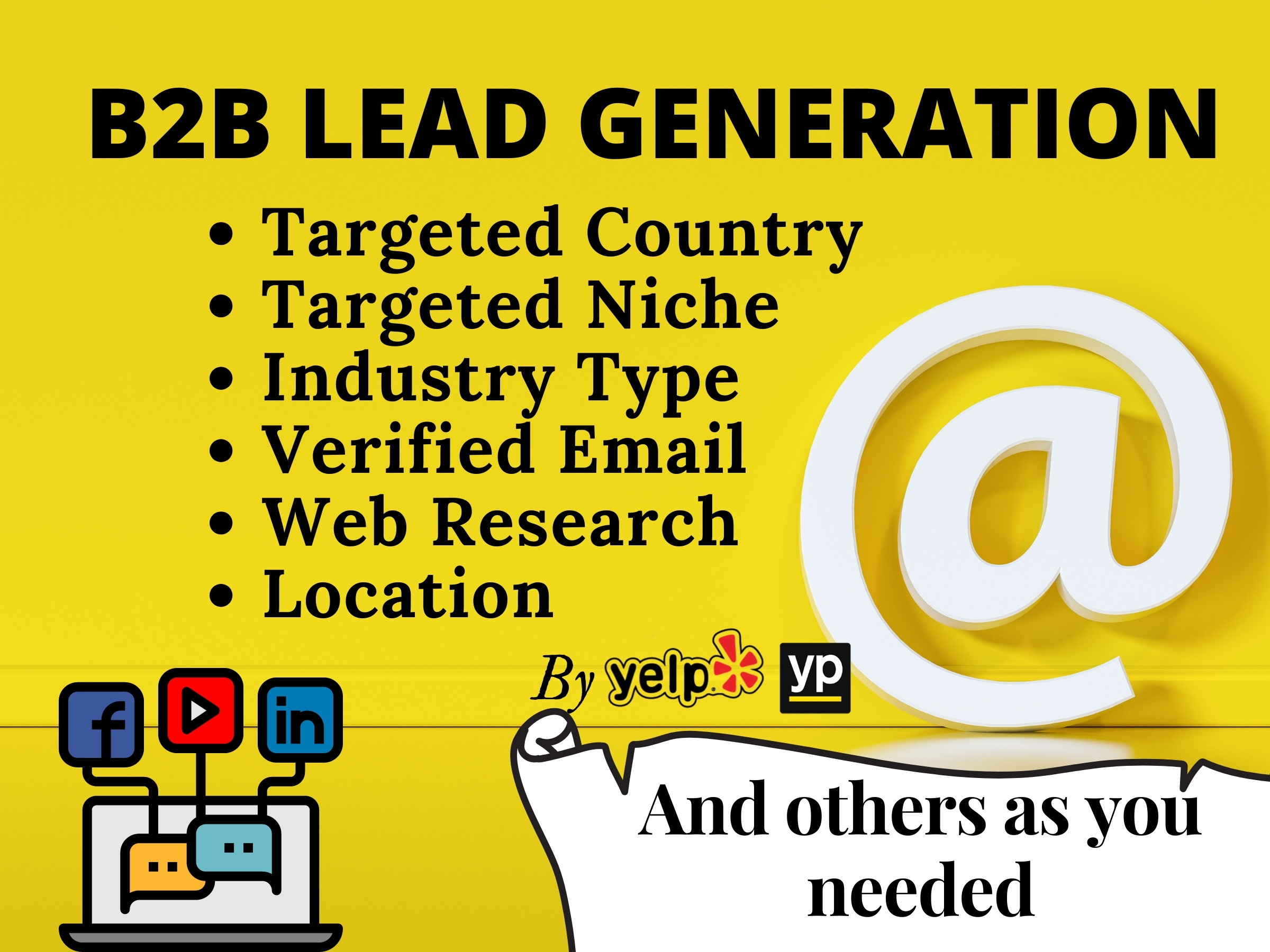 I Will Provide B2B 2k Lead Generation and Targeted Ni...