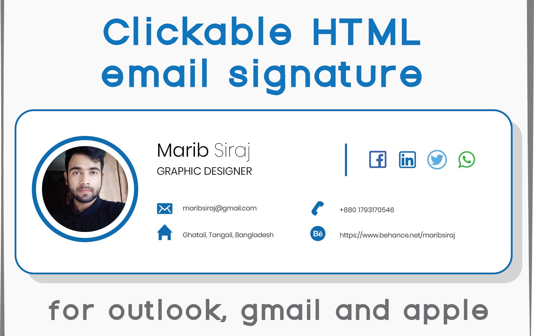 I will design clickable email signature with HTML