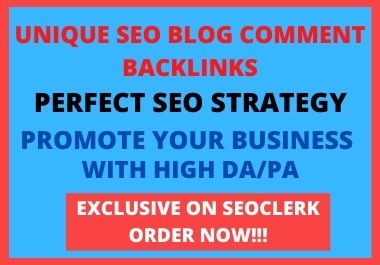 I Will Do 30 Unique Domain SEO blog comment Backlinks...