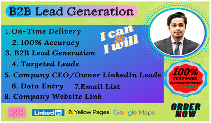 I will do any Lead Generation, B2B Lead Generation, ...